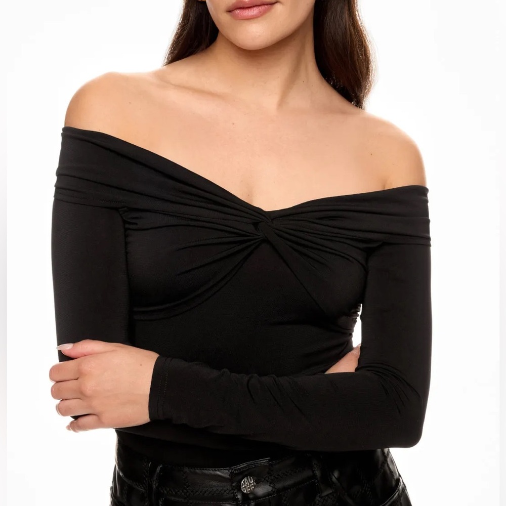 Prabal Gurung Elegant Black Off-Shoulder Top long sleeve - XS